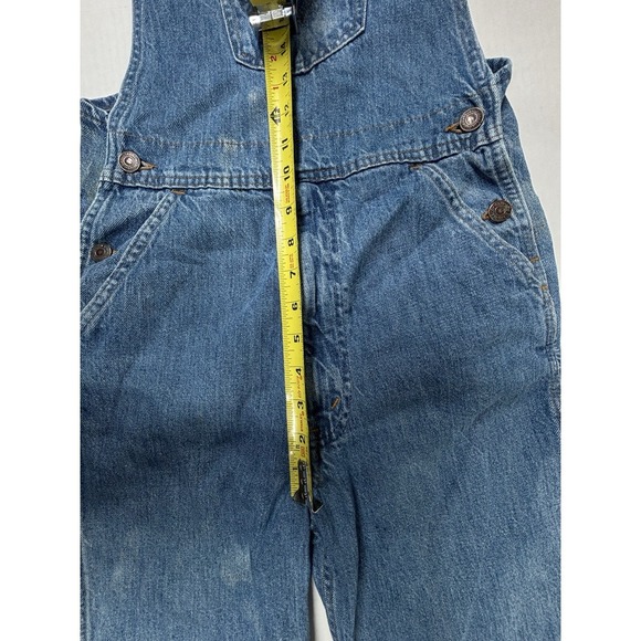 VTG 70s Levis Orange Tab Overalls Womens 28 42 Taron Zip USA Rivets DISTRESSED - Picture 8 of 16